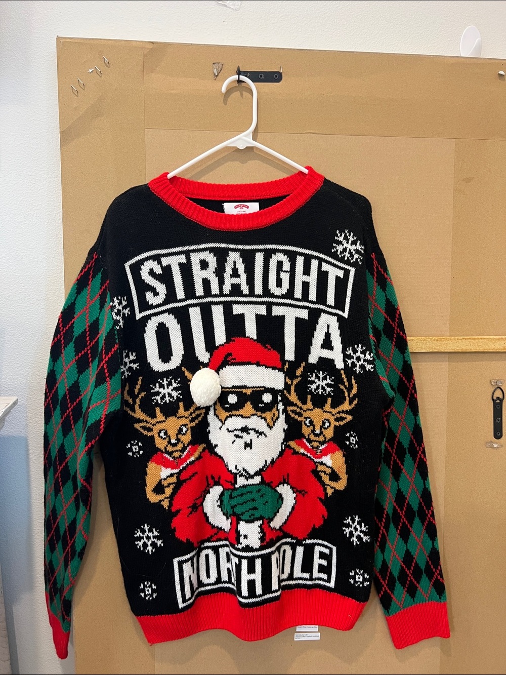 Holiday Time Women's Crewneck Sweater - Black, Red, Green, White